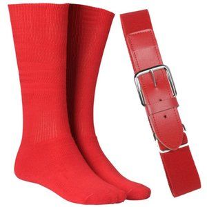 TCK Adult/Youth Belt & Sock Combo - New -Scarlet - Medium